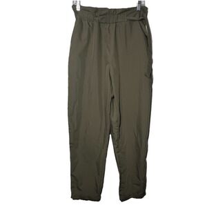 Zara Basic Women's High Rise Pull On Tie Waist Green Pants Size‎ Small